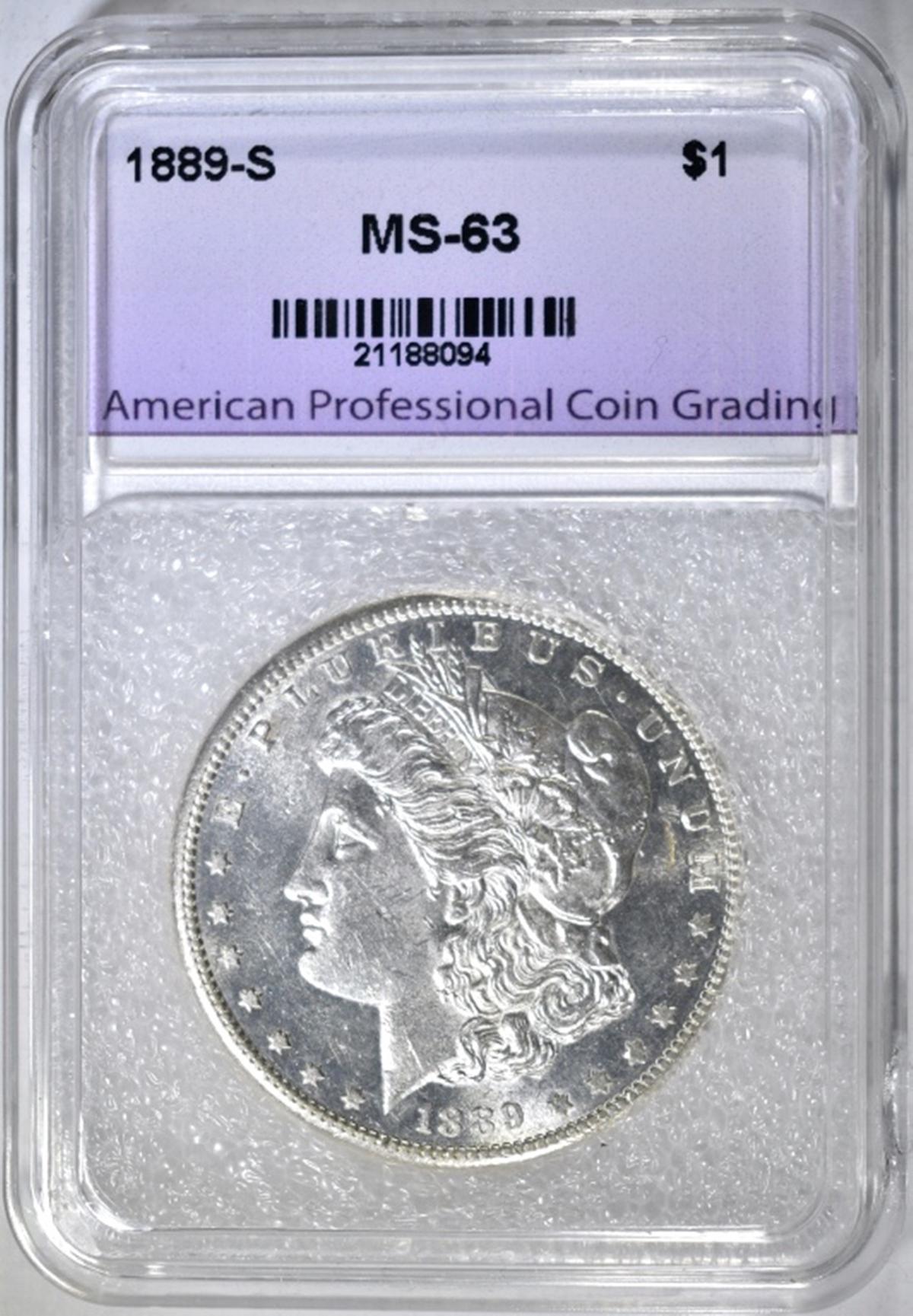 1889-S MORGAN DOLLAR, APCG CH BU