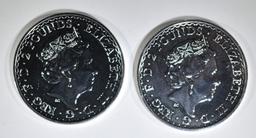 2-2017 1oz SILVER BRITISH BRITANNIA COINS