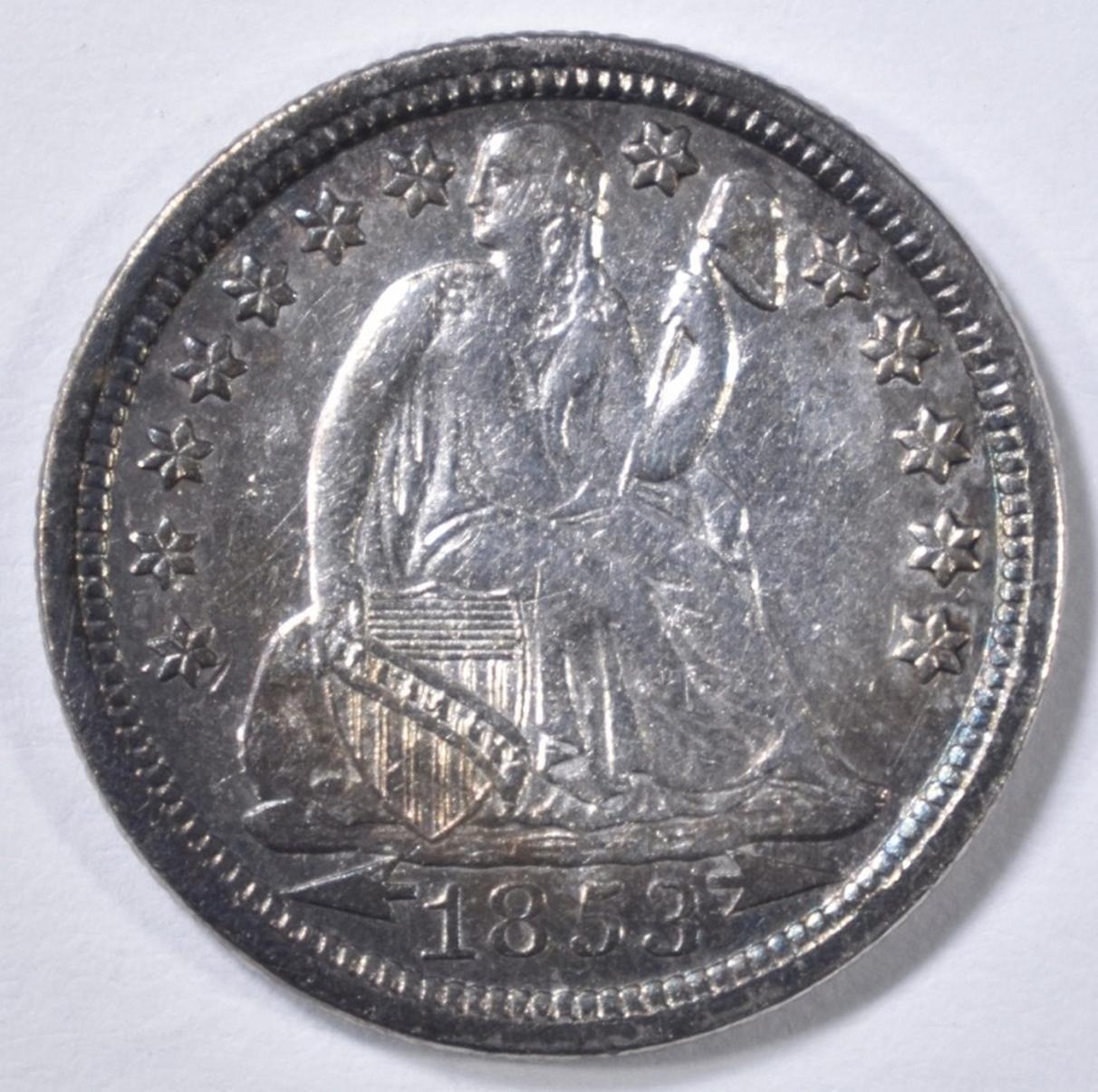 1853-O SEATED LIBERTY DIME XF