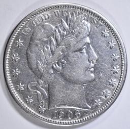 1906-D BARBER HALF DOLLAR AU