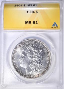 1904 MORGAN DOLLAR ANACS MS-61