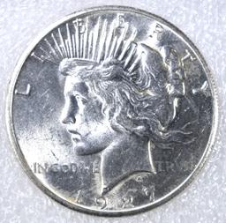 1927 PEACE DOLLAR, APCG CH BU