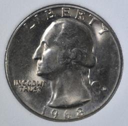 1968-D WASHINGTON QUARTER, RNG SUPERB GEM+ BU