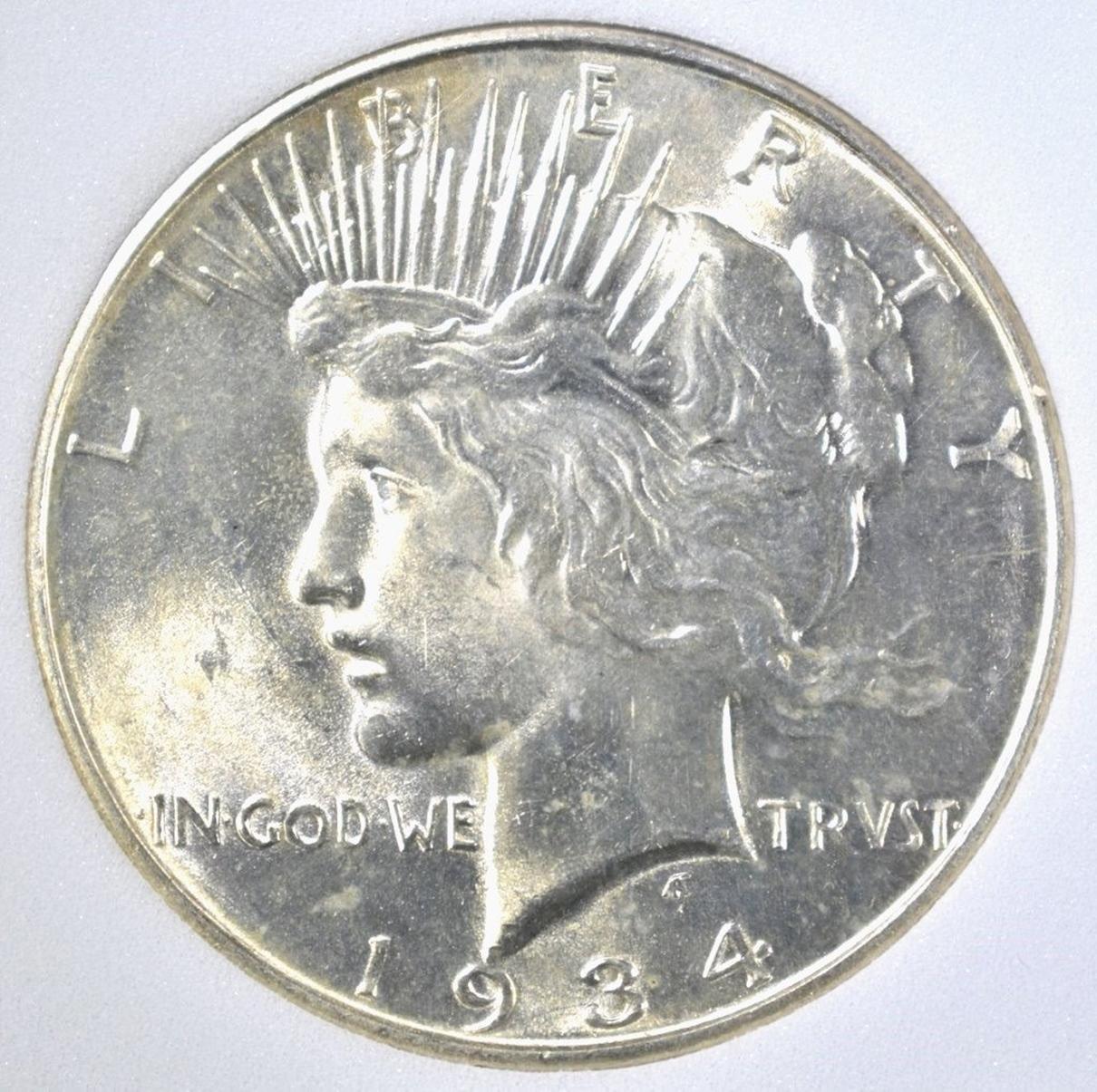 1934-D PEACE DOLLAR, APCG GEM BU