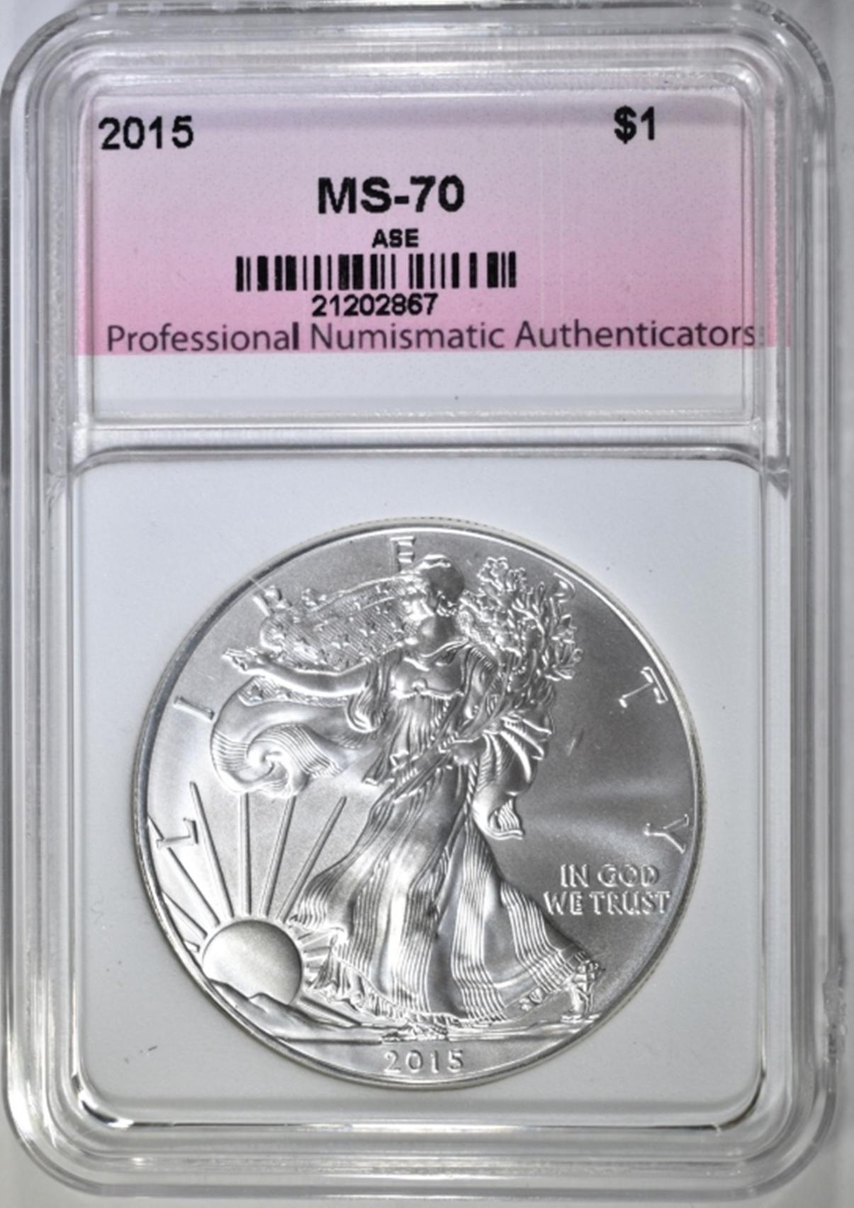 2015 AMERICAN SILVER EAGLE, PNA PERFECT GEM BU