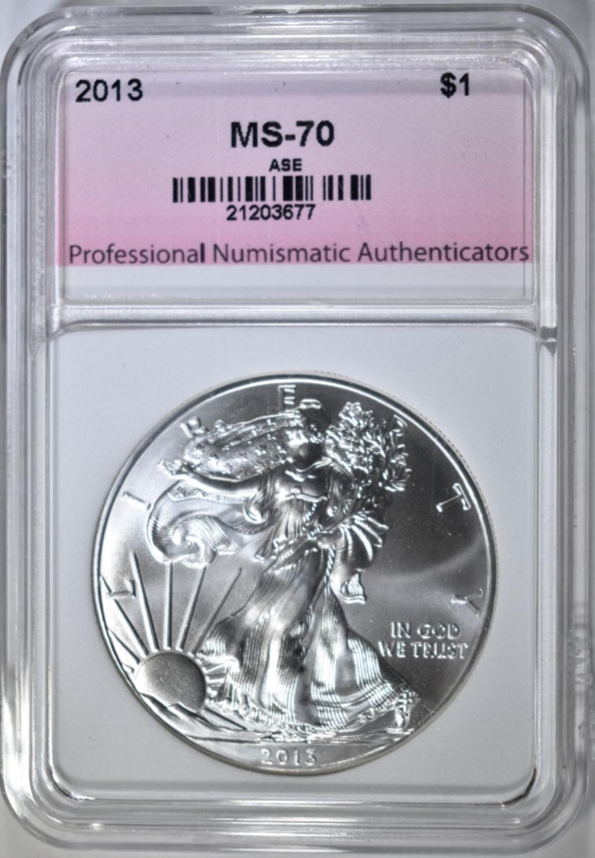 2013 AMERICAN SILVER EAGLE, PNA PERFECT GEM BU