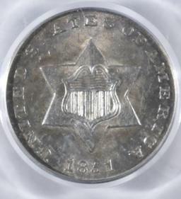 1851 3 CENT SILVER  PCGS MS-63
