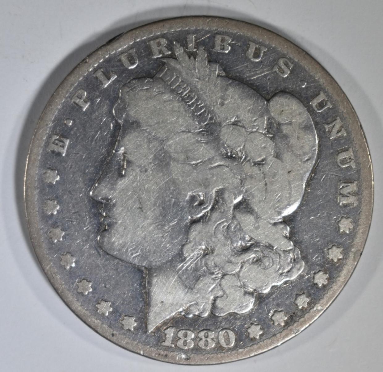 1880-CC MORGAN DOLLAR VG SCRATCHES REV.