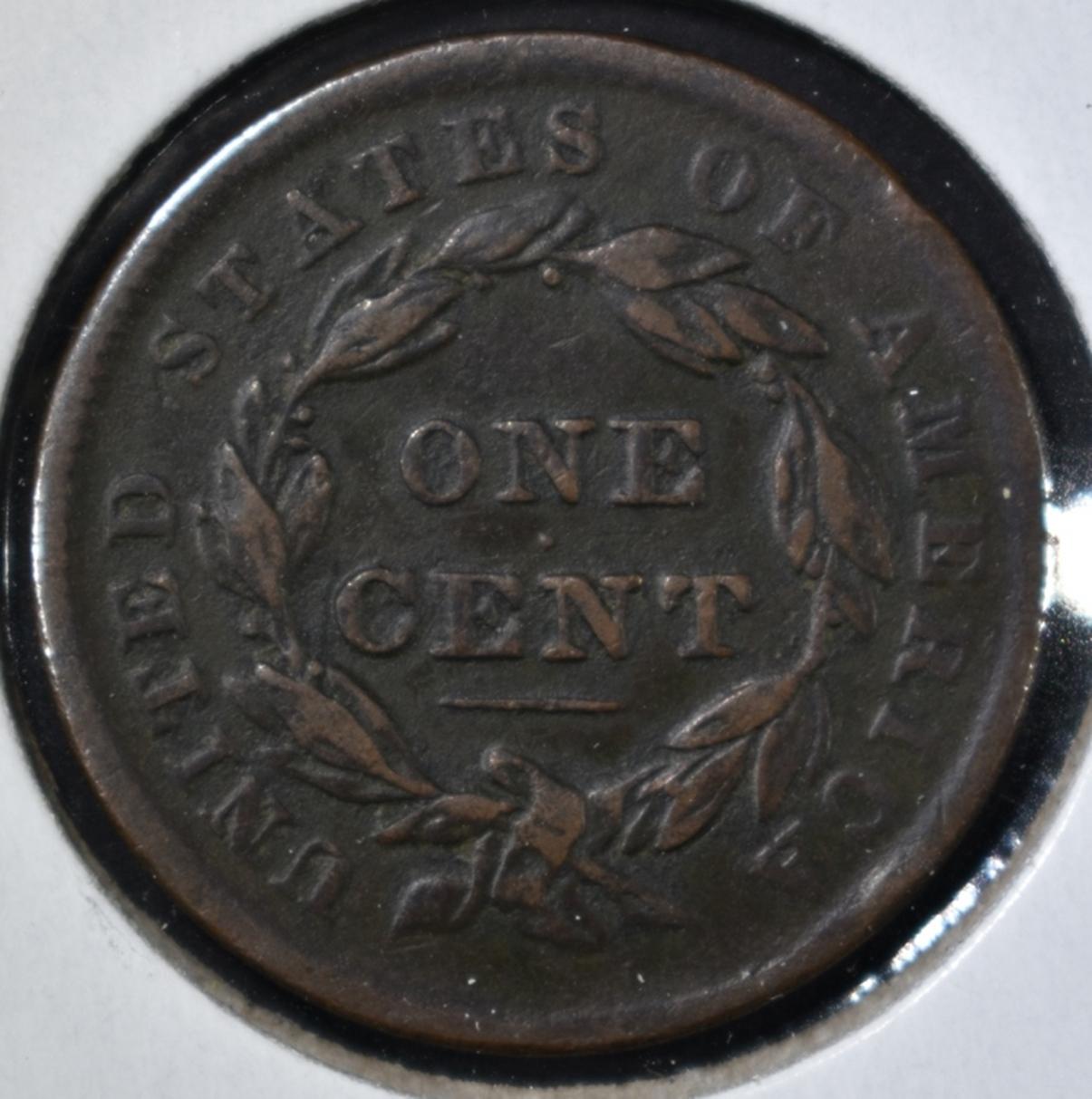 1838 LARGE CENT  XF