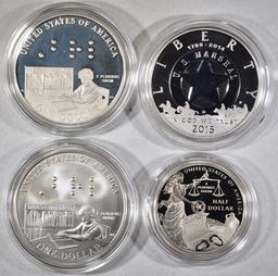 LOT OF 4 COMMEMORATIVE COINS