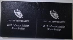 2-2012 INFANTRY SOLDIER PROOF SILVER DOLLARS