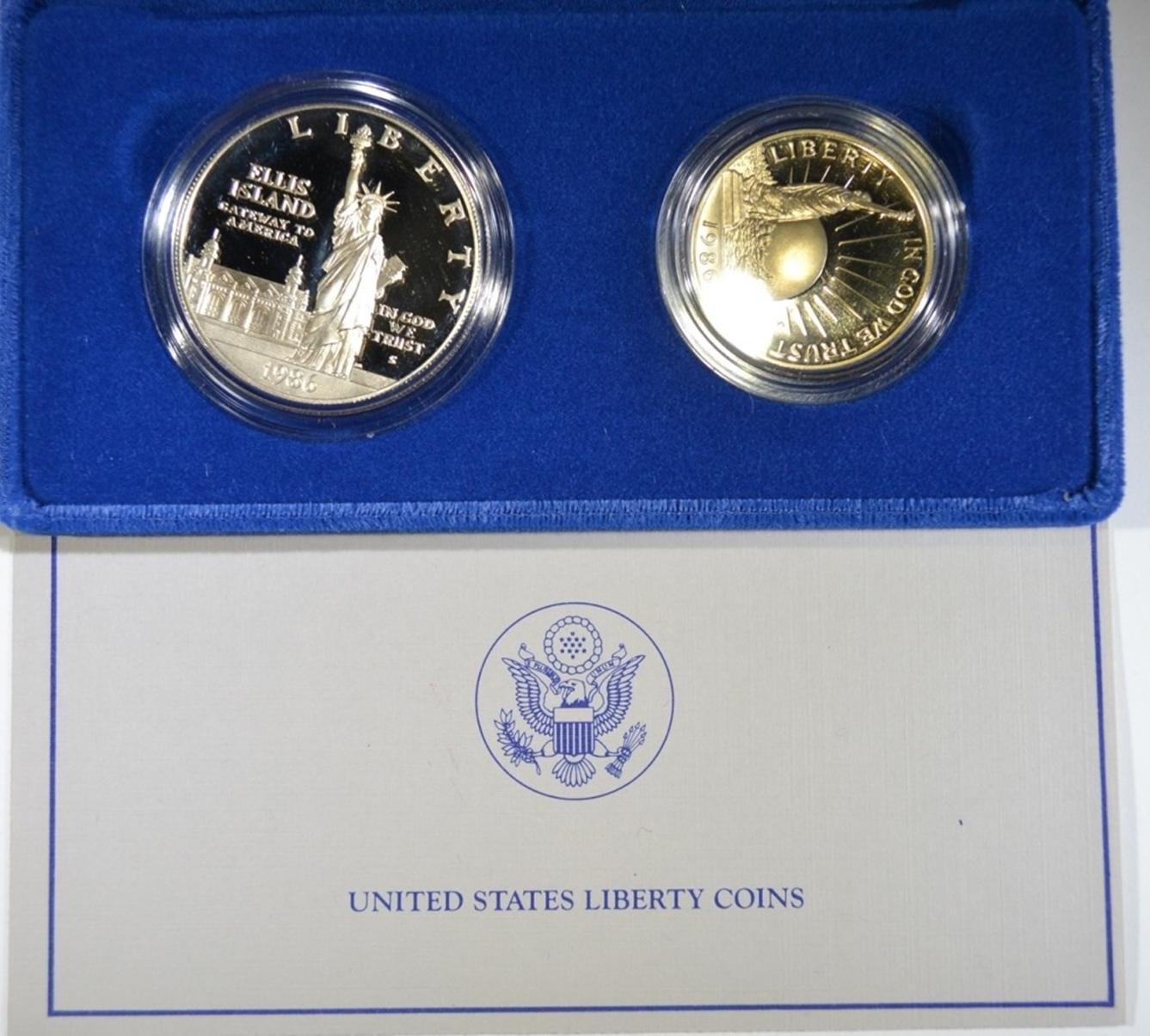 4-1986 LIBERTY  2-COIN PROOF COMMEMORATIVE SETS