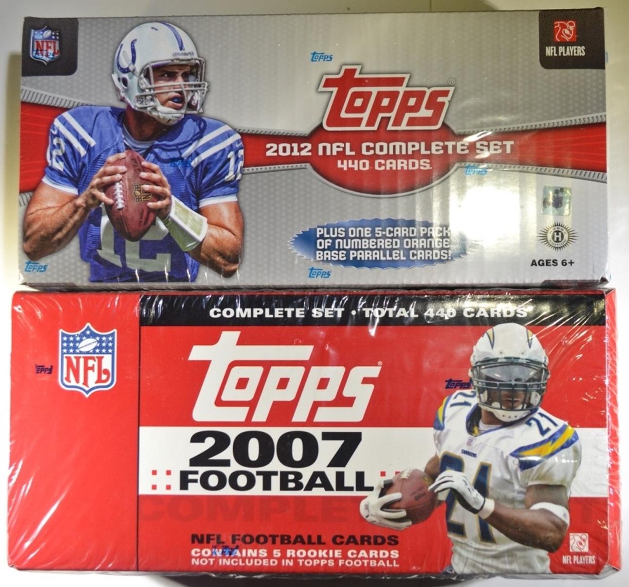 2007 & 2012 SEALED TOPPS COMPLETE NFL CARD SETS