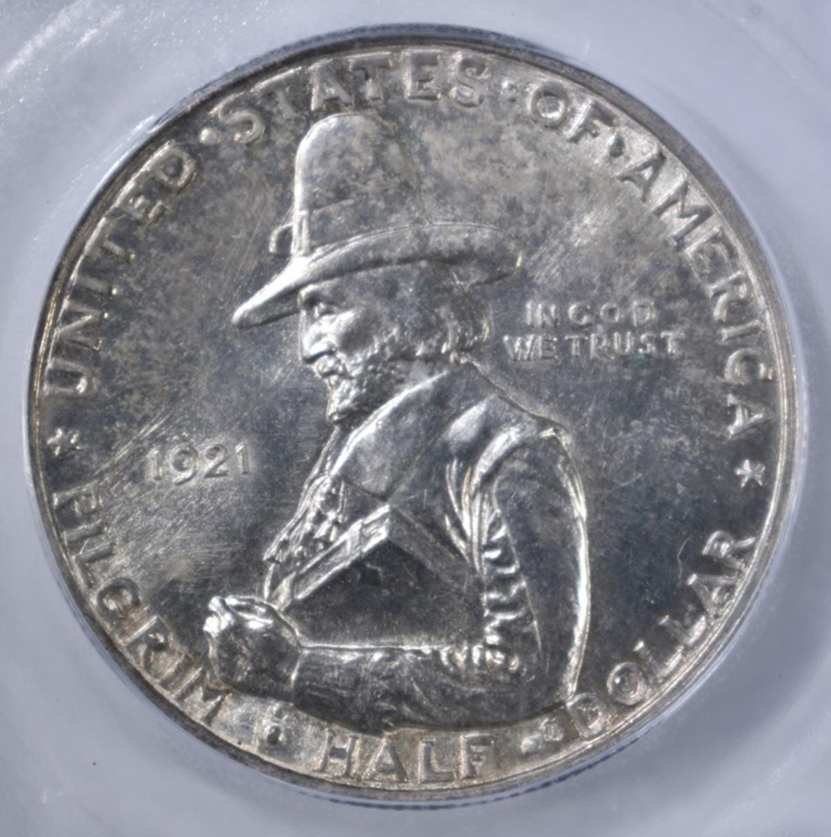 1921 PILGRIM COMMEM HALF DOLLAR  ICG MS-65