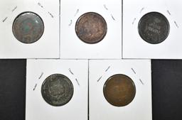 3 1865, 66, 67 INDIAN CENTS LOW GRADE,  PROBLEMS