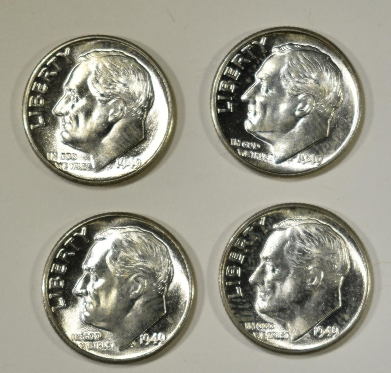 4-BU 1949 ROOSEVELT DIMES, KEY DATE