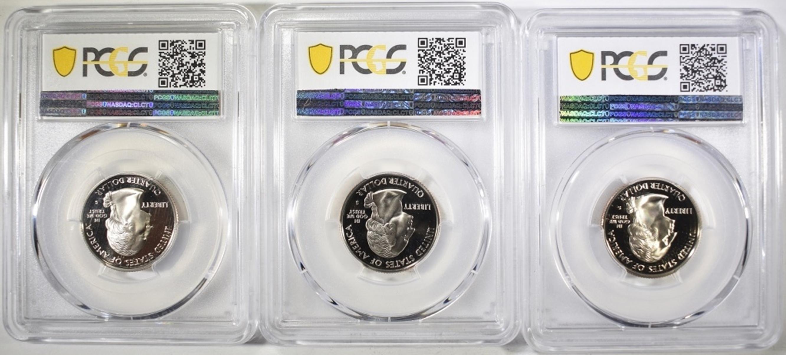 3- 2007-S WASHINGTON STATE QTRS, PCGS PR-70 DCAM