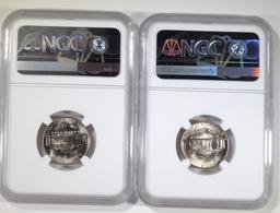 (2) 1965 NICKELS NGC MS-66