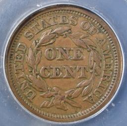 1848 LARGE CENT ICG AU-50