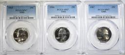 1965, 1966, & 1967 SMS QUARTERS, PCGS SP67