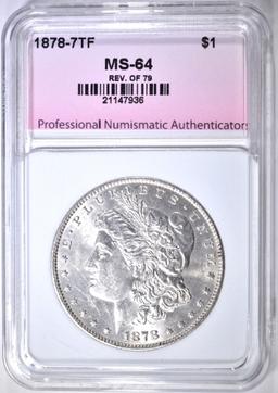 1878 7TF REV. OF 79 MORGAN DOLLAR, PNA CH/ GEM BU