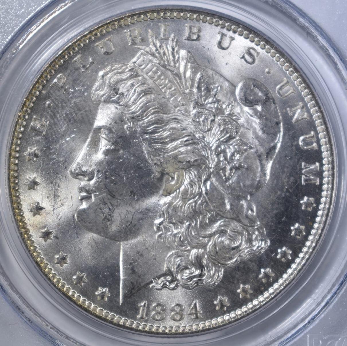 1884-O MORGAN DOLLAR, PCGS MS-63