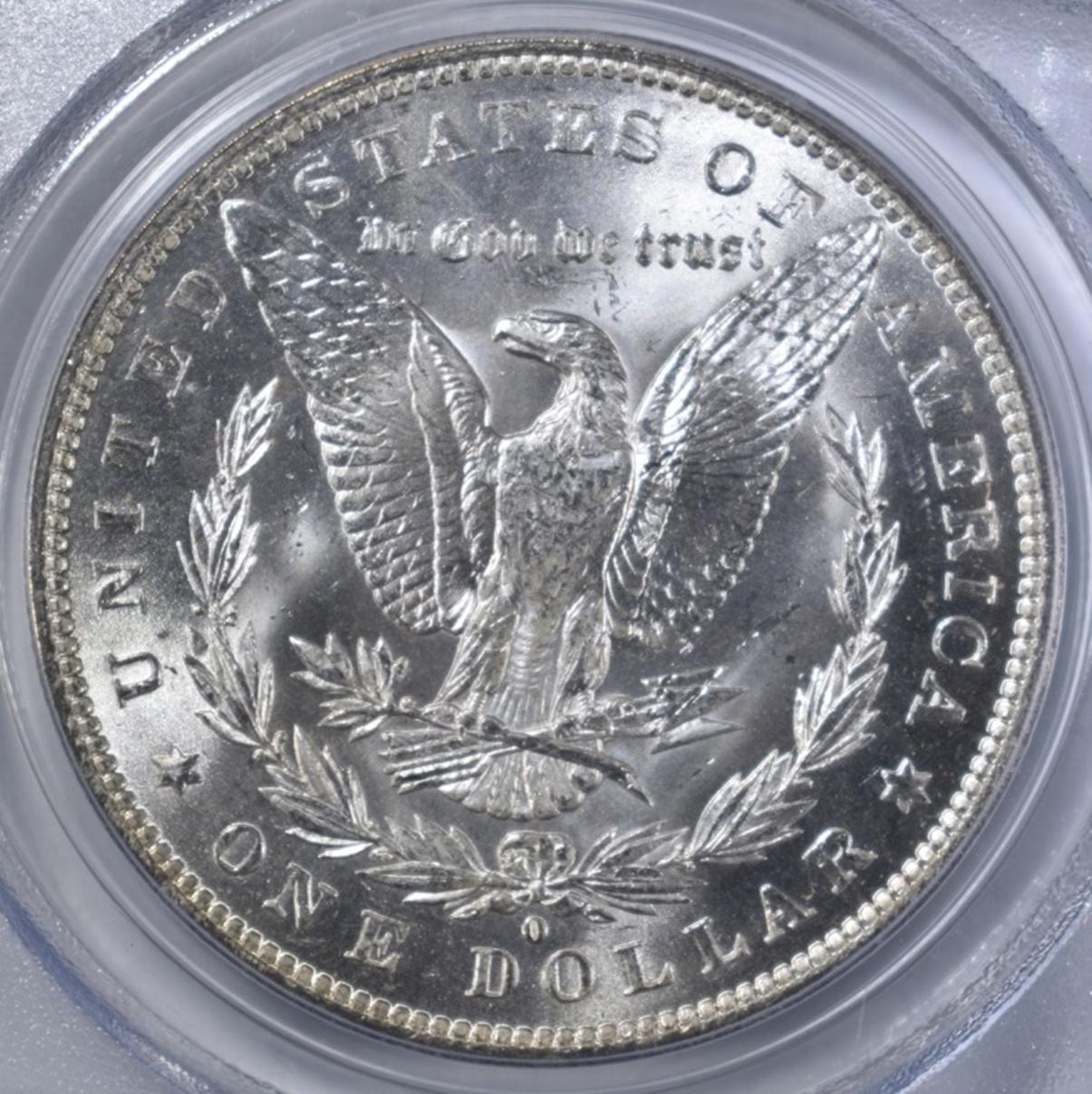 1884-O MORGAN DOLLAR, PCGS MS-63