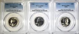 1965, 66, 67 SMS QUARTERS PCGS SP-66