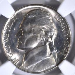 1948-S JEFFERSON NICKEL NGC MS-66 5FS