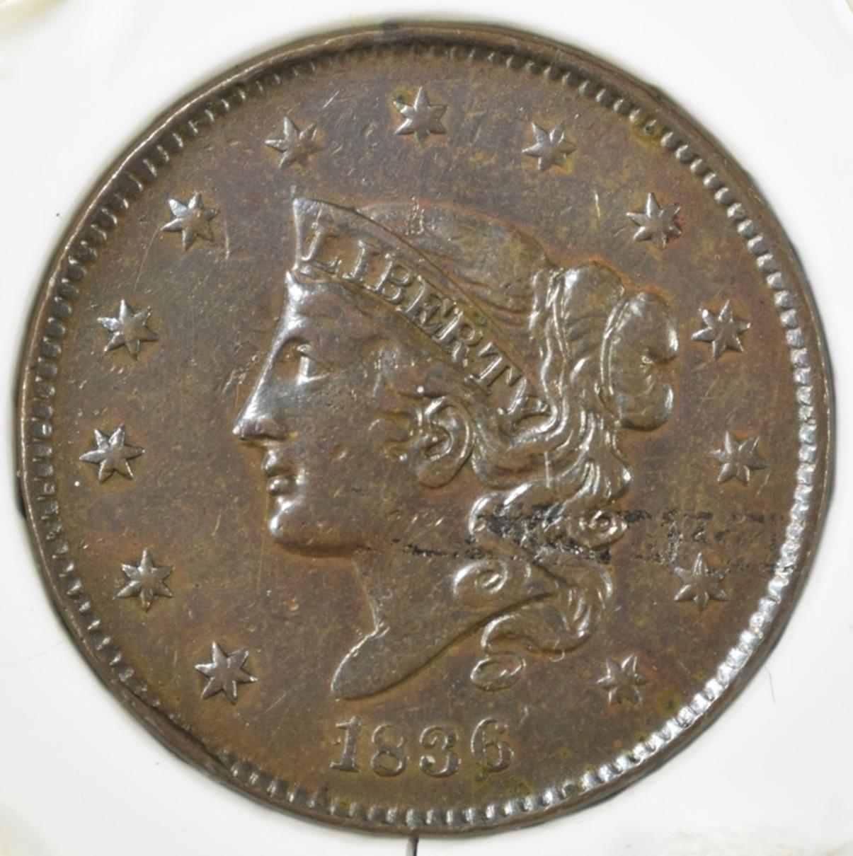 1836 LARGE CENT AU