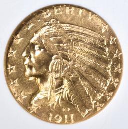 1911 $5 GOLD INDIAN NGC MS-62