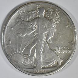 1916 WALKING LIBERTY HALF DOLLAR  FINE