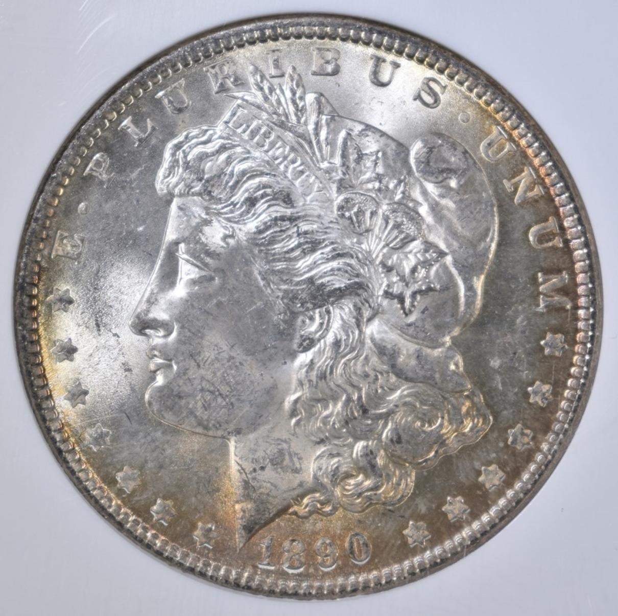 1890 MORGAN DOLLAR, NGC MS-63