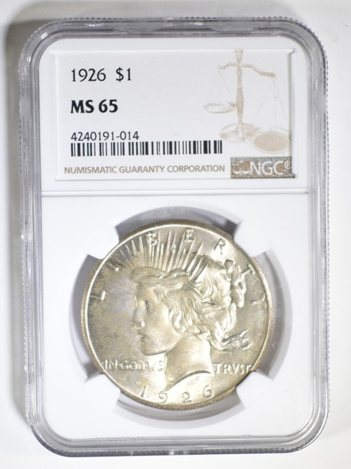 1926 PEACE DOLLAR NGC MS-65