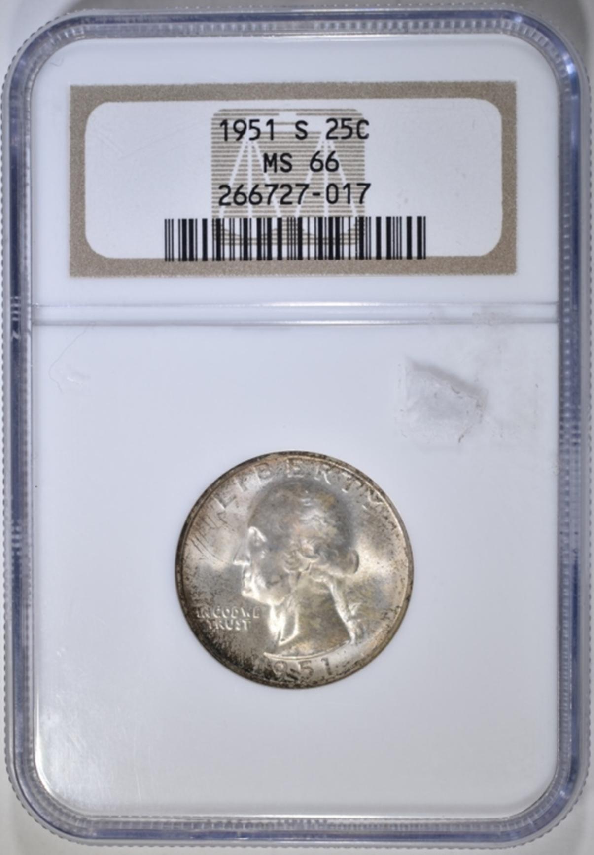 1951-S WASHINGTON QUARTER NGC MS-66