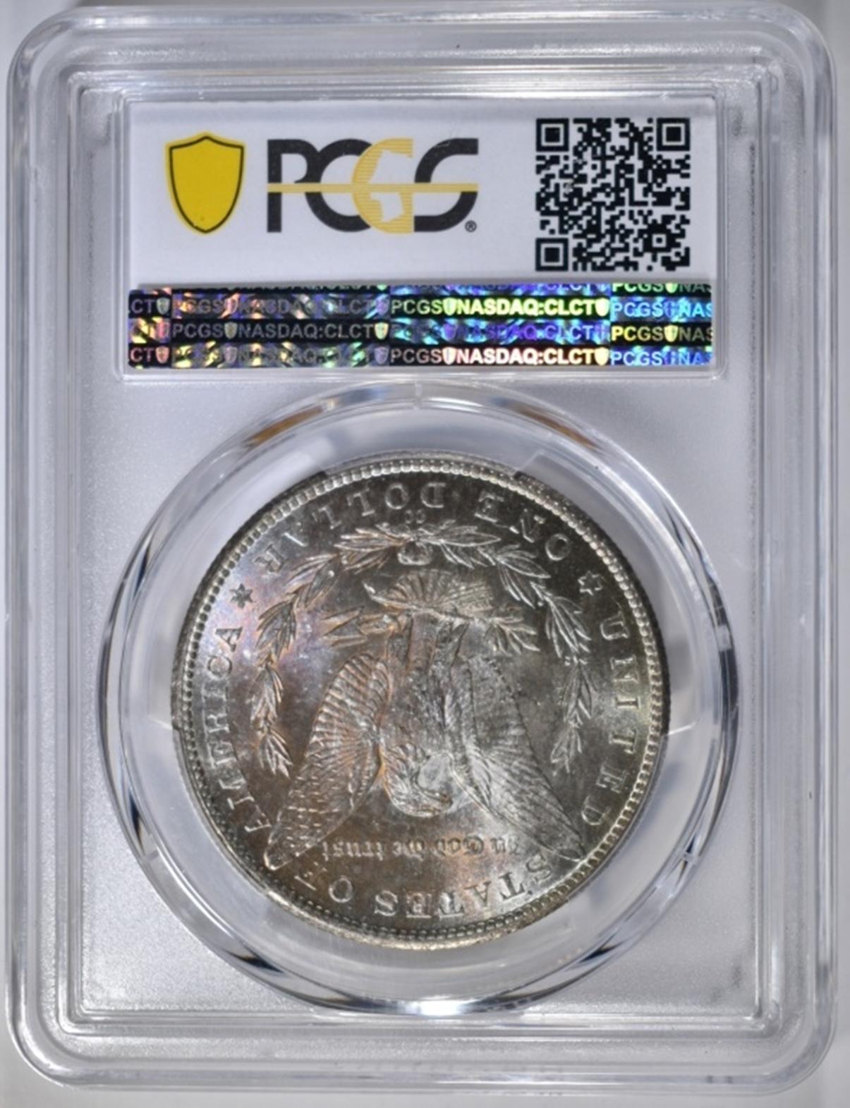 1884-CC MORGAN DOLLAR, PCGS MS-63 REV COLOR