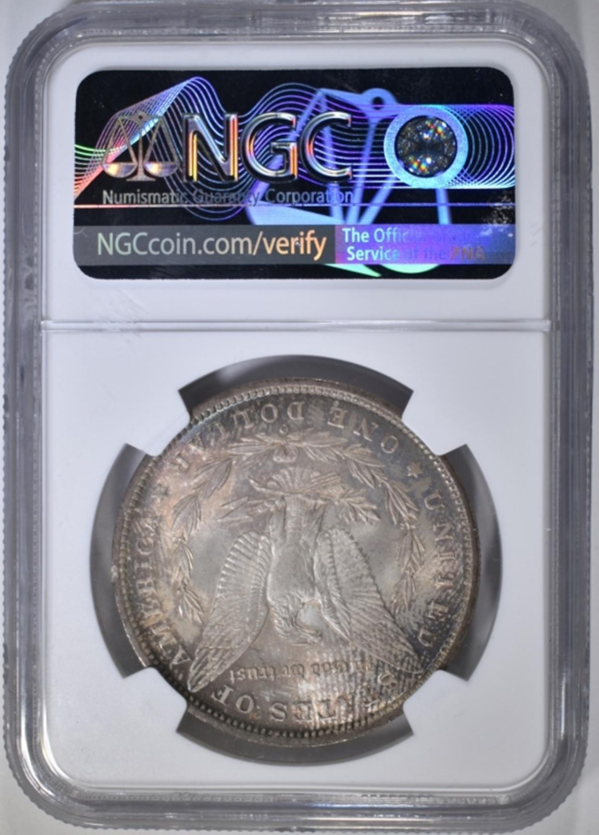 1890-O MORGAN DOLLAR, NGC MS-64 COLOR