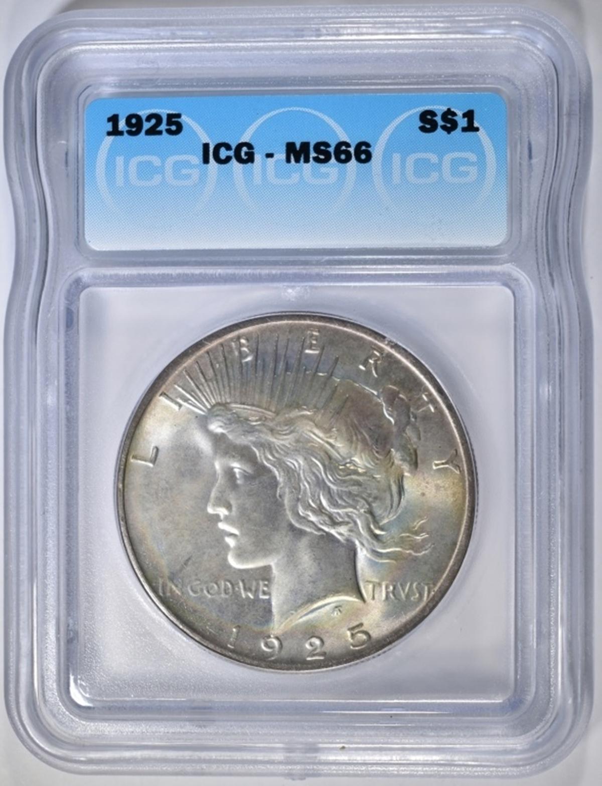 1925 PEACE DOLLAR ICG MS-66