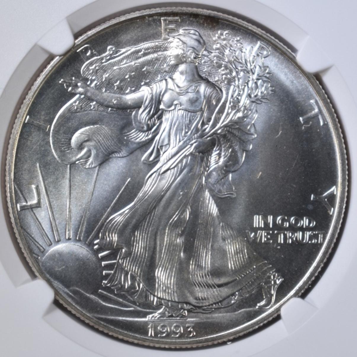 1993  AMERICAN SILVER EAGLE NGC MS-69