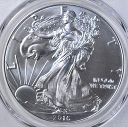 2016 AMERICAN SILVER EAGLE, PCGS MS-70