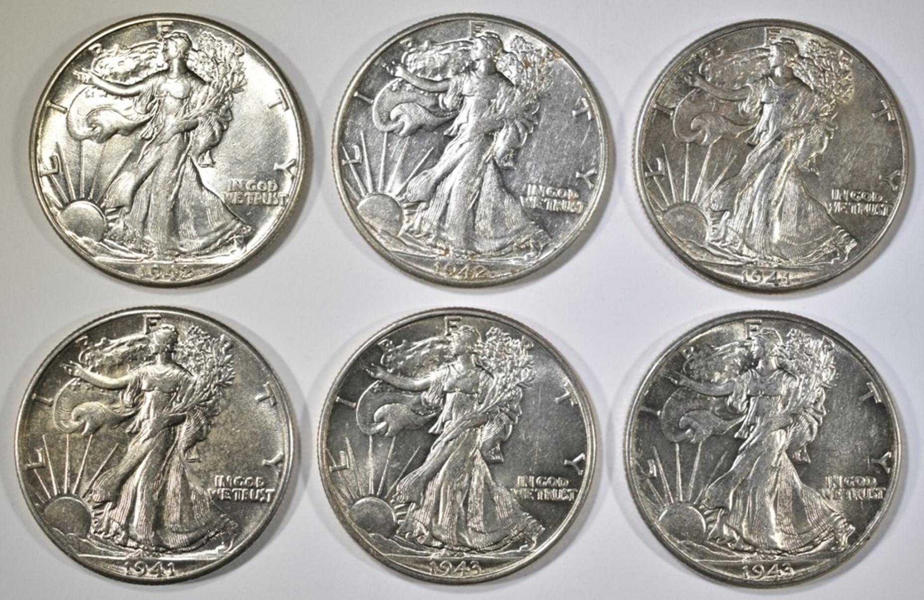 2-1941, 2-42 & 2-43 CH AU WALKING LIBERTY HALVES