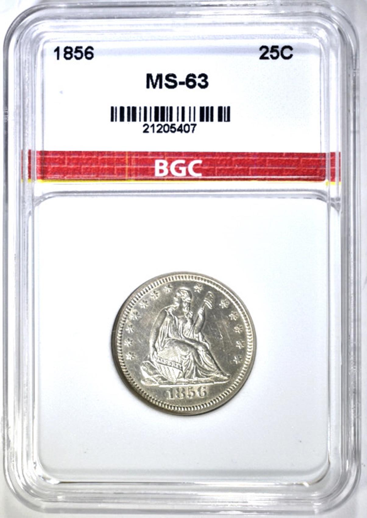 1856 SEATED QUARTER, BGC CH BU