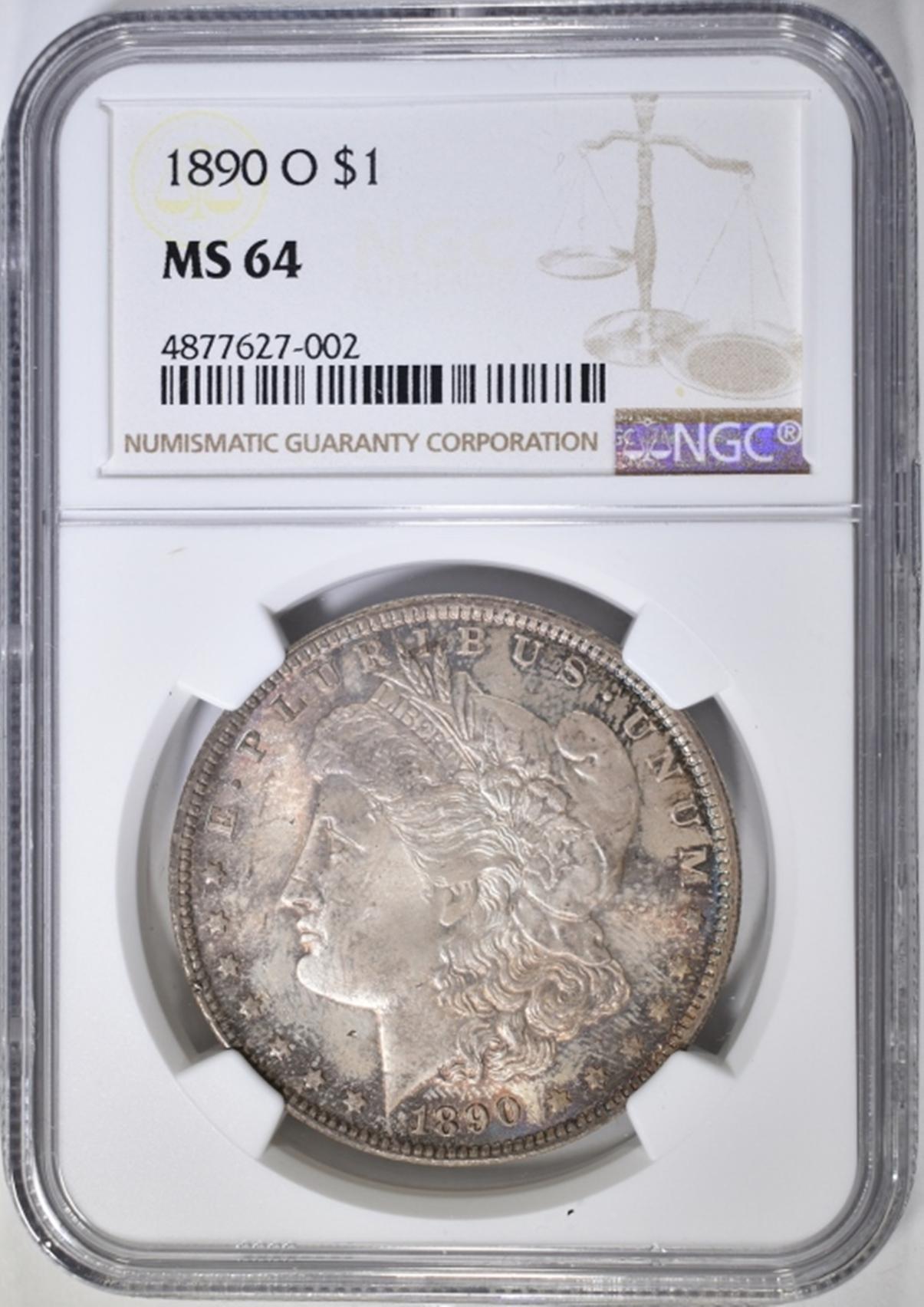 1890-O MORGAN DOLLAR, NGC MS-64