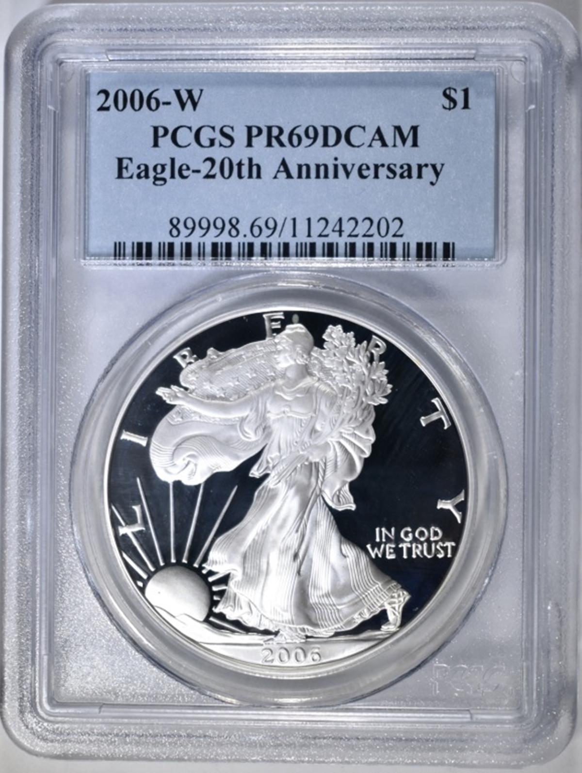 2006-W AMERICAN SILVER EAGLE PCGS  PR-69 DCAM