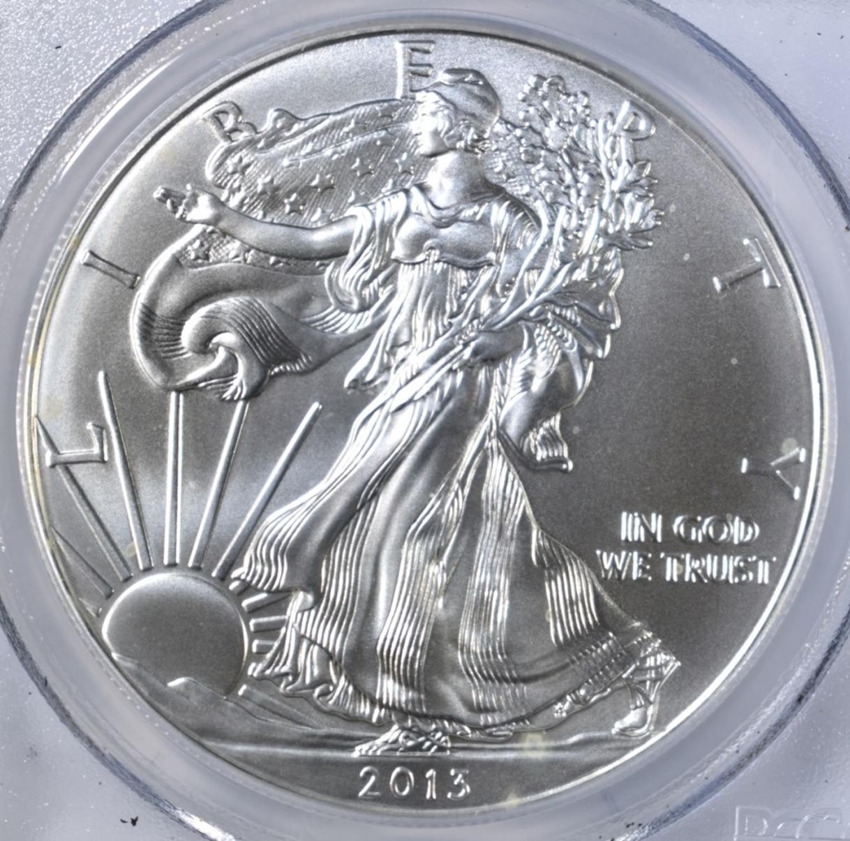 2013 (W) AMERICAN SILVER EAGLE PCGS MS-70