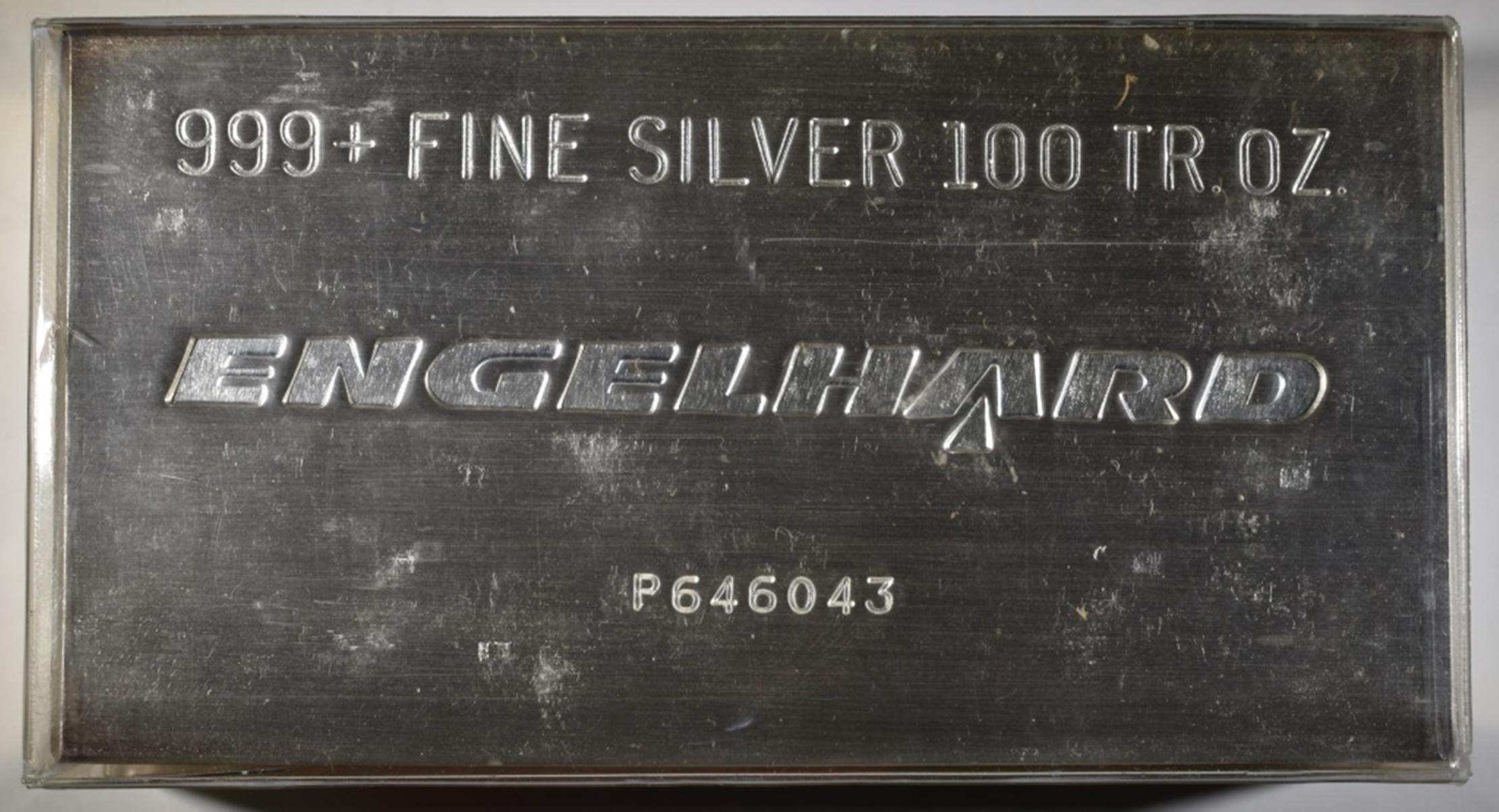 100 OUNCE .999 SILVER ENGELHARD BAR