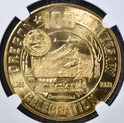 1959 EUGENE OREGON DOLLAR HK-557 NGC MS-66