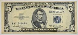 15-1953 $5.00 SILVER CERTIFICATES ALL IN SLEEVES
