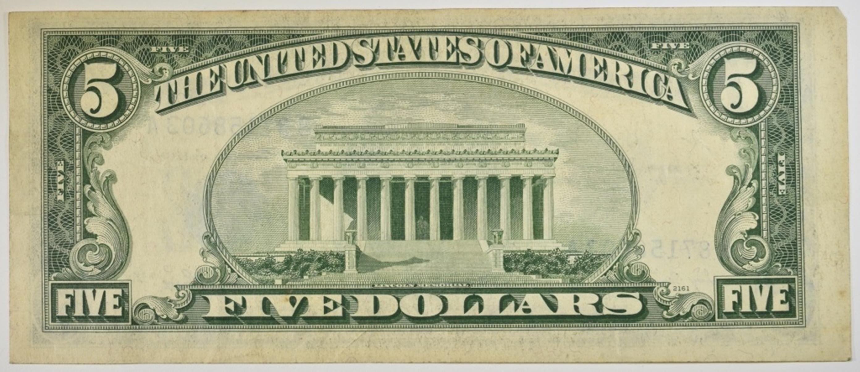 15-1953 $5.00 SILVER CERTIFICATES ALL IN SLEEVES