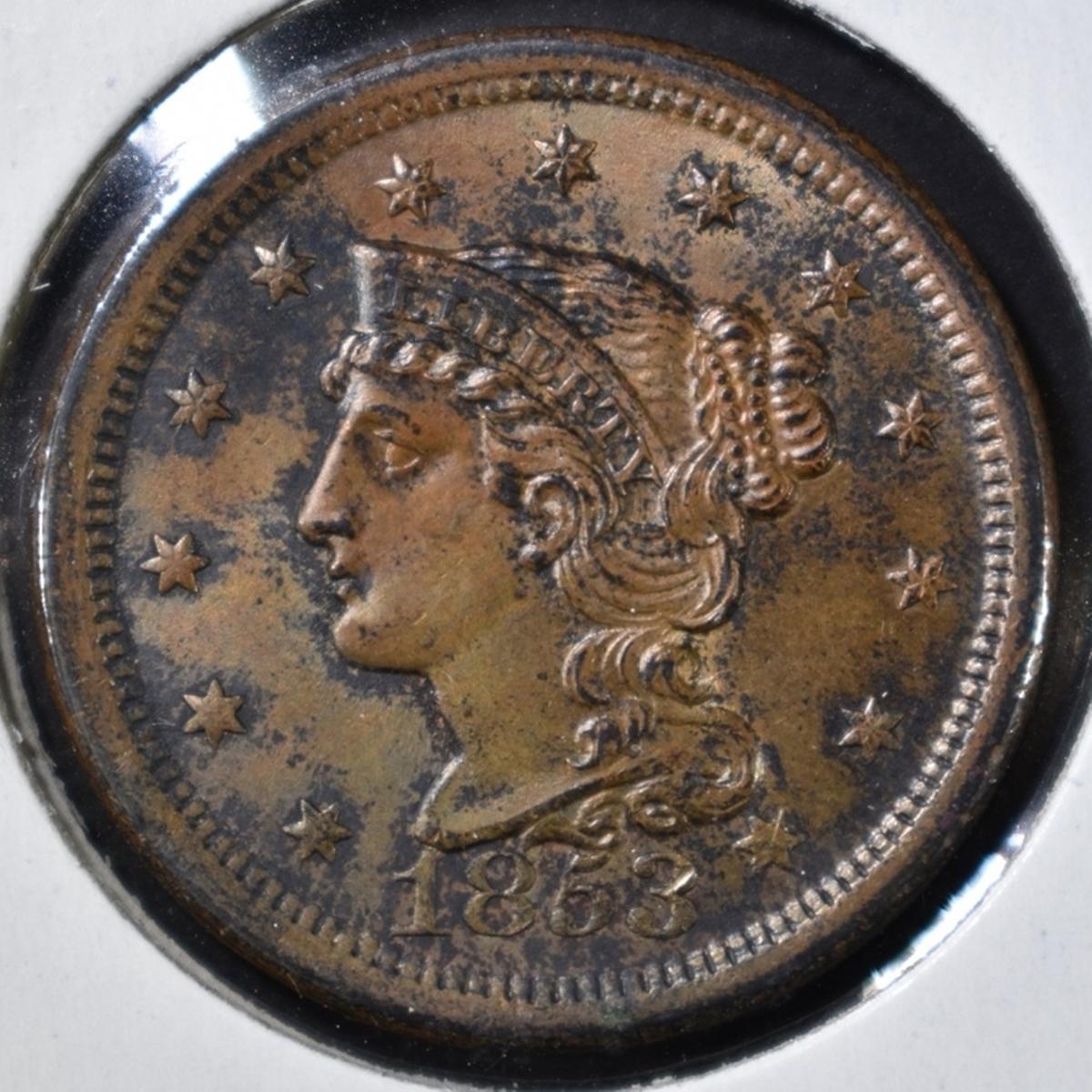 1853 LARGE CENT CH BU